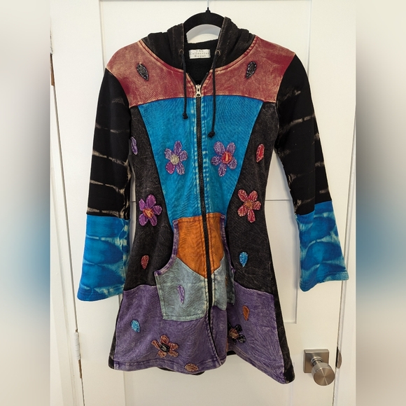 The Collection Royal Made In Nepal Lined Patchwork Hoodie - Picture 10 of 10